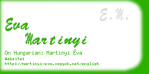 eva martinyi business card